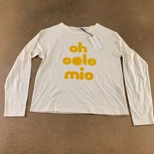 South Parade Women's Size XS Off White Lenny Oh Sole Mio Long Sleeve Tee NWT
